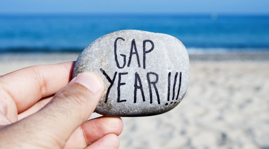 Gap year written on a stone